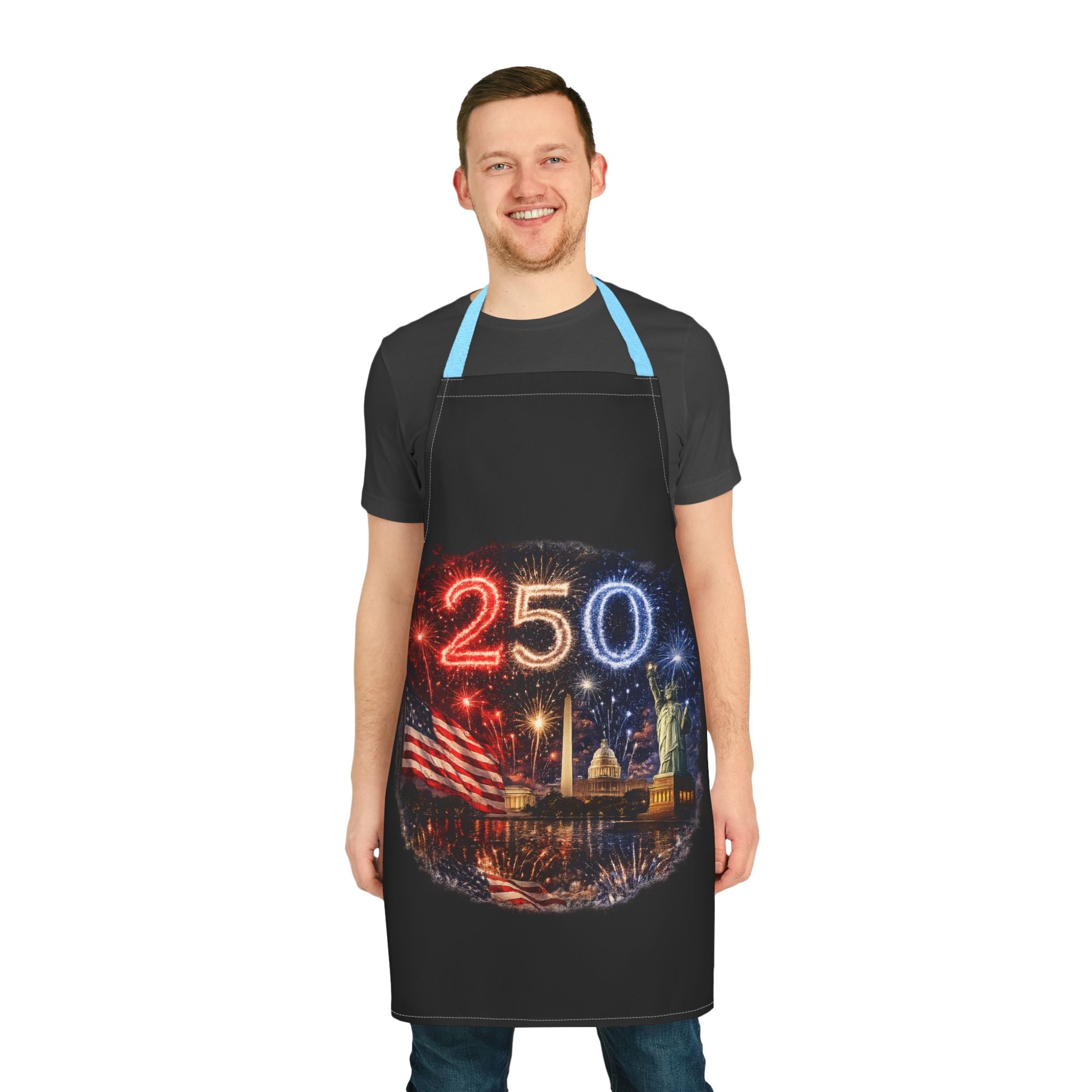 America's 250th Fireworks Celebration Apron — Patriotic BBQ & Fourth of July Cooking Apron