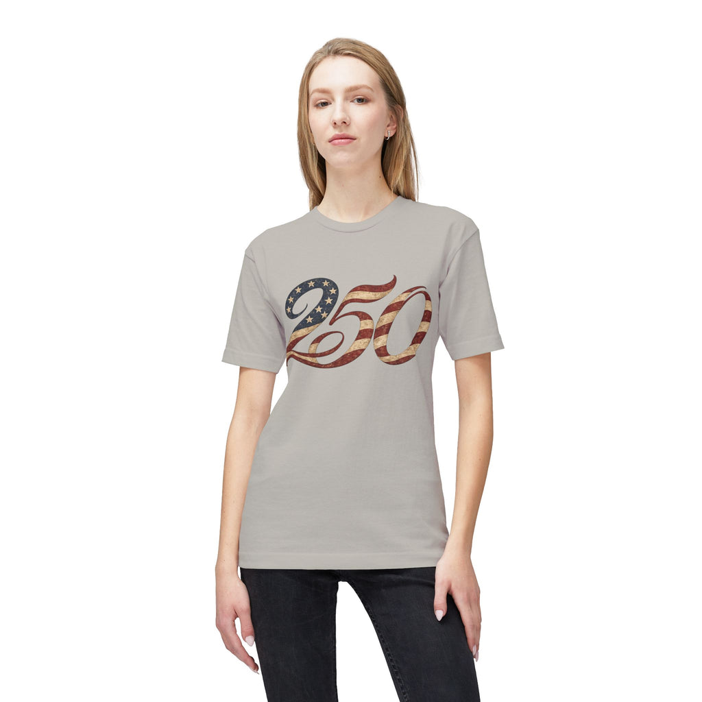 250 American Flag Number T-Shirt — Patriotic 250th Anniversary Tee
