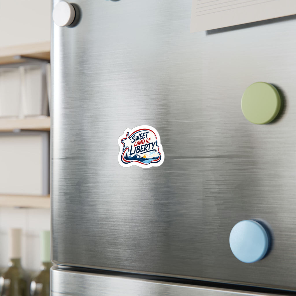 Sweet Land of Liberty Sunset Vinyl Sticker — Patriotic Kiss-Cut Decal