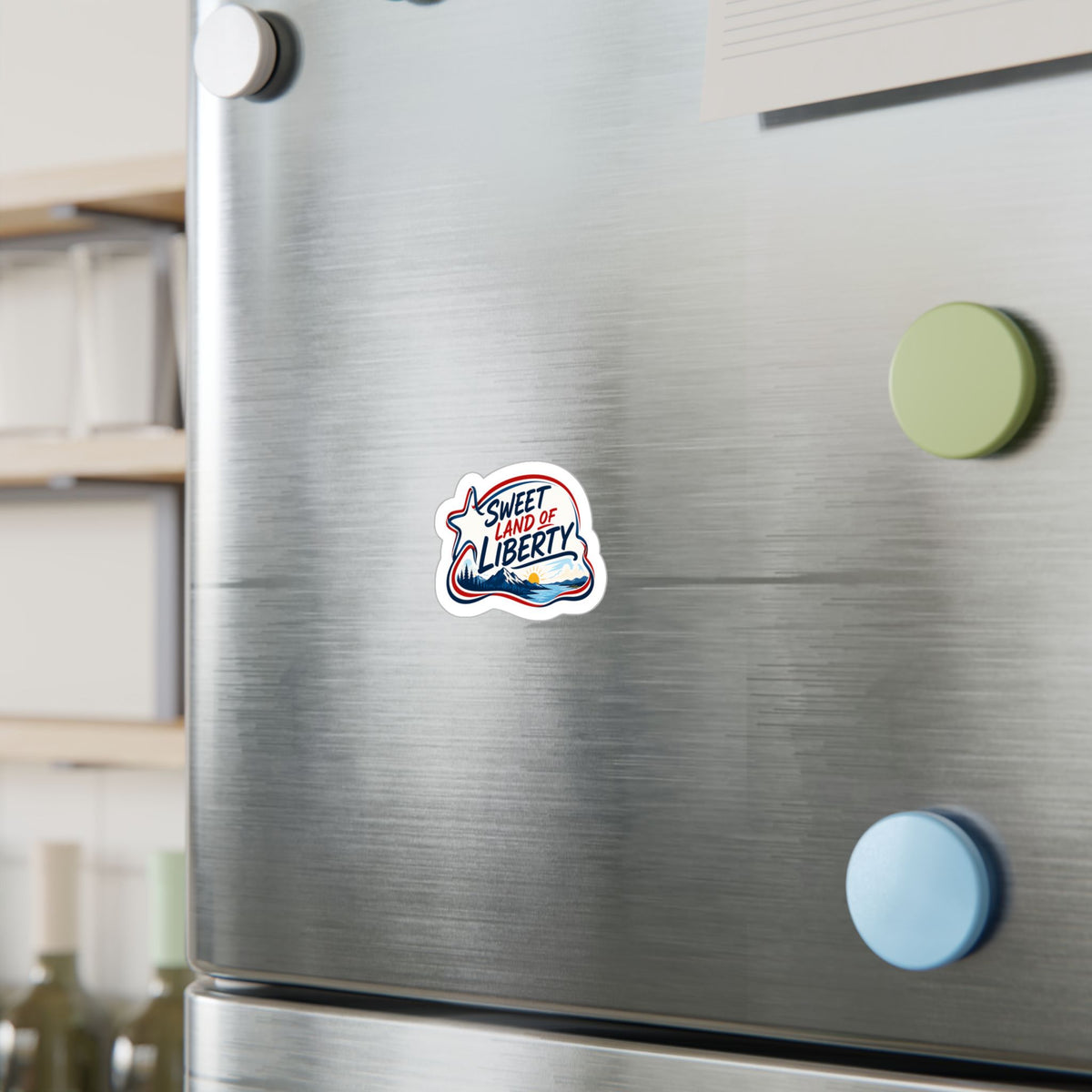 Sweet Land of Liberty Sunset Vinyl Sticker — Patriotic Kiss-Cut Decal