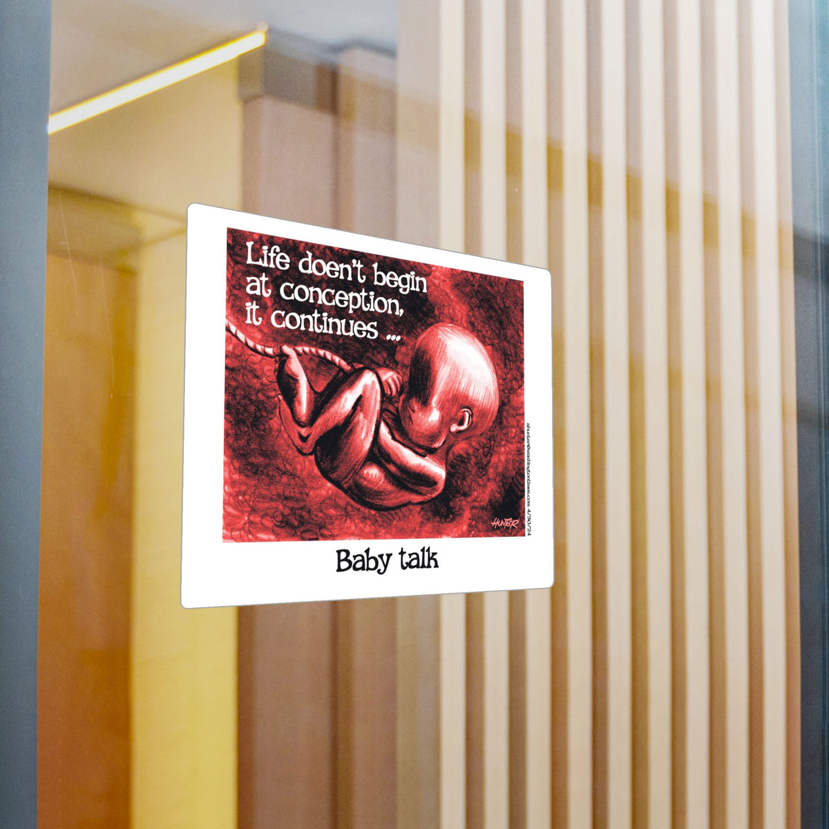 Pro-Life Political Cartoon Kiss-Cut Vinyl Decal – Alexander Hunter (The Washington Times)