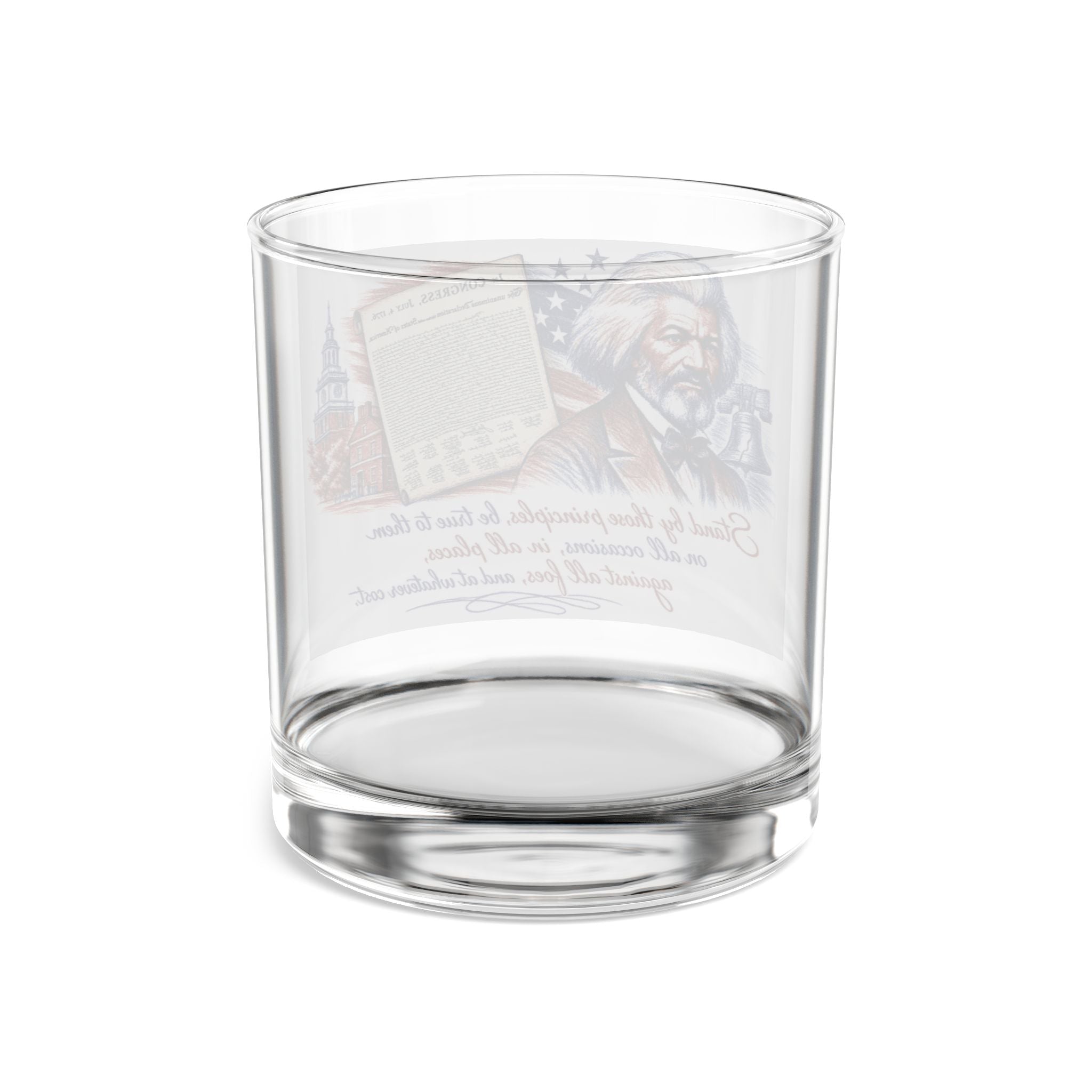 Frederick Douglass Tribute Rocks Glass — 10oz Whiskey Tumbler with Patriotic Quote