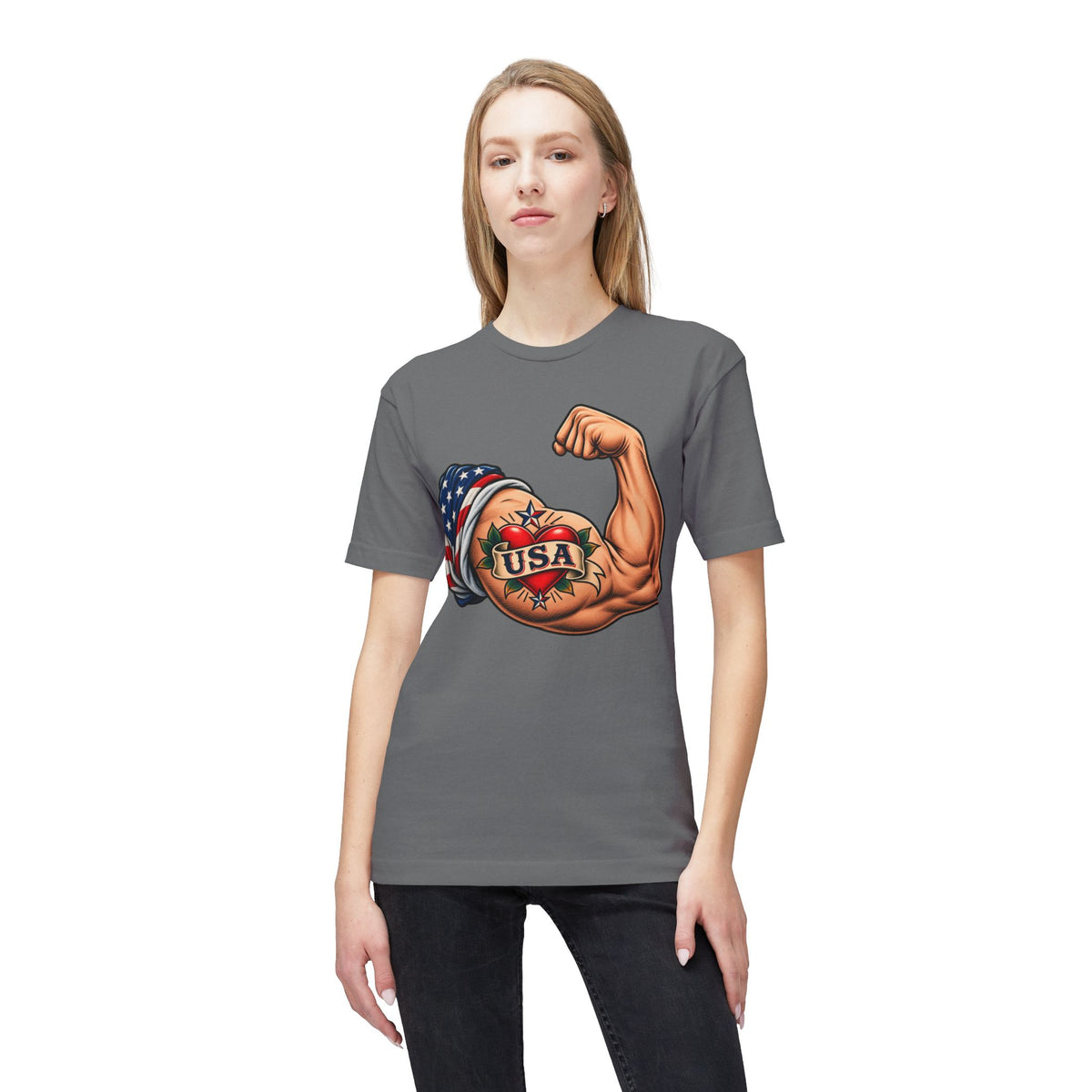USA Tattoo On Flexed Muscle T-Shirt