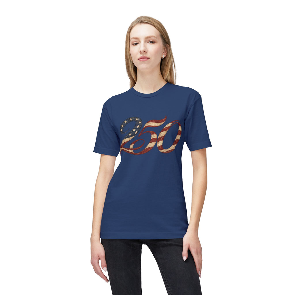 250 American Flag Number T-Shirt — Patriotic 250th Anniversary Tee