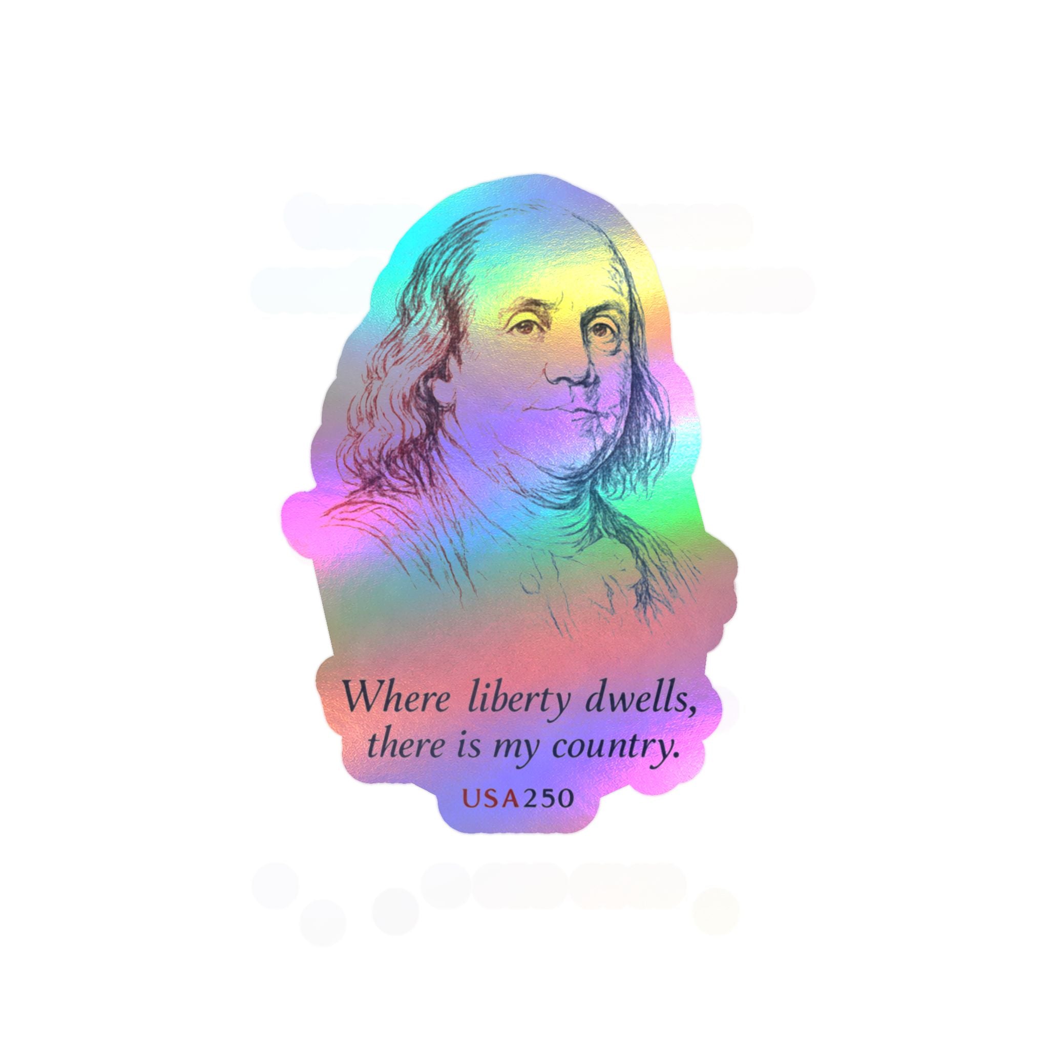Benjamin Franklin Liberty Quote Sticker — Kiss-Cut Vinyl Decal, USA250 Patriotic Laptop/Window Decal