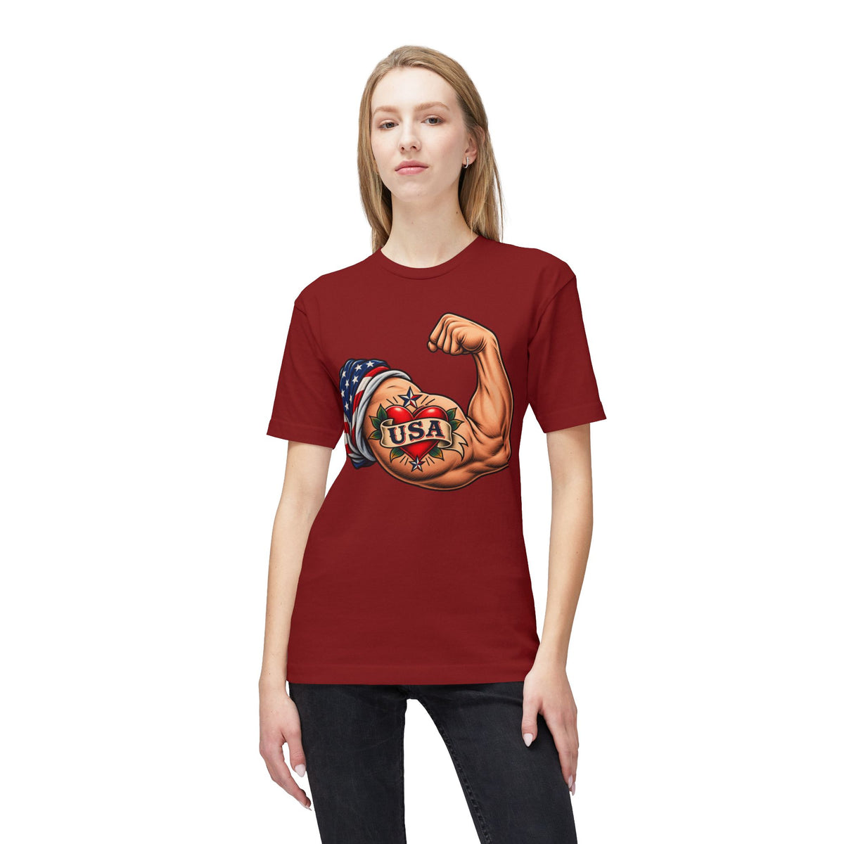 USA Tattoo On Flexed Muscle T-Shirt