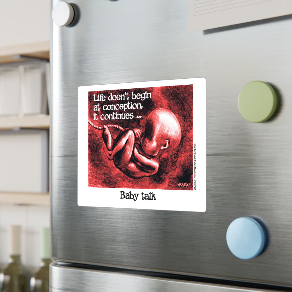 Pro-Life Political Cartoon Kiss-Cut Vinyl Decal – Alexander Hunter (The Washington Times)