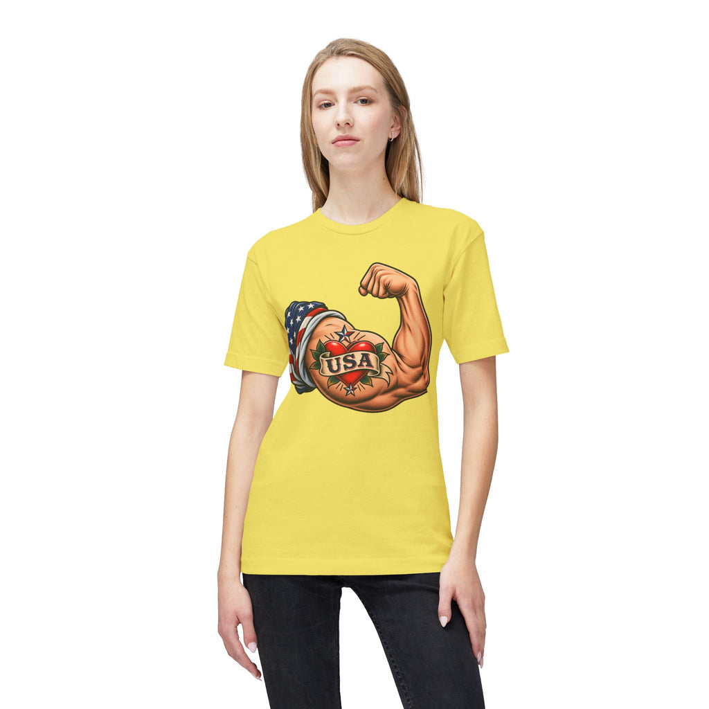 USA Tattoo On Flexed Muscle T-Shirt
